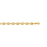 14K Yellow Gold 6.8mm Lite Puffed Mariner 24 Chain with Lobster Lock